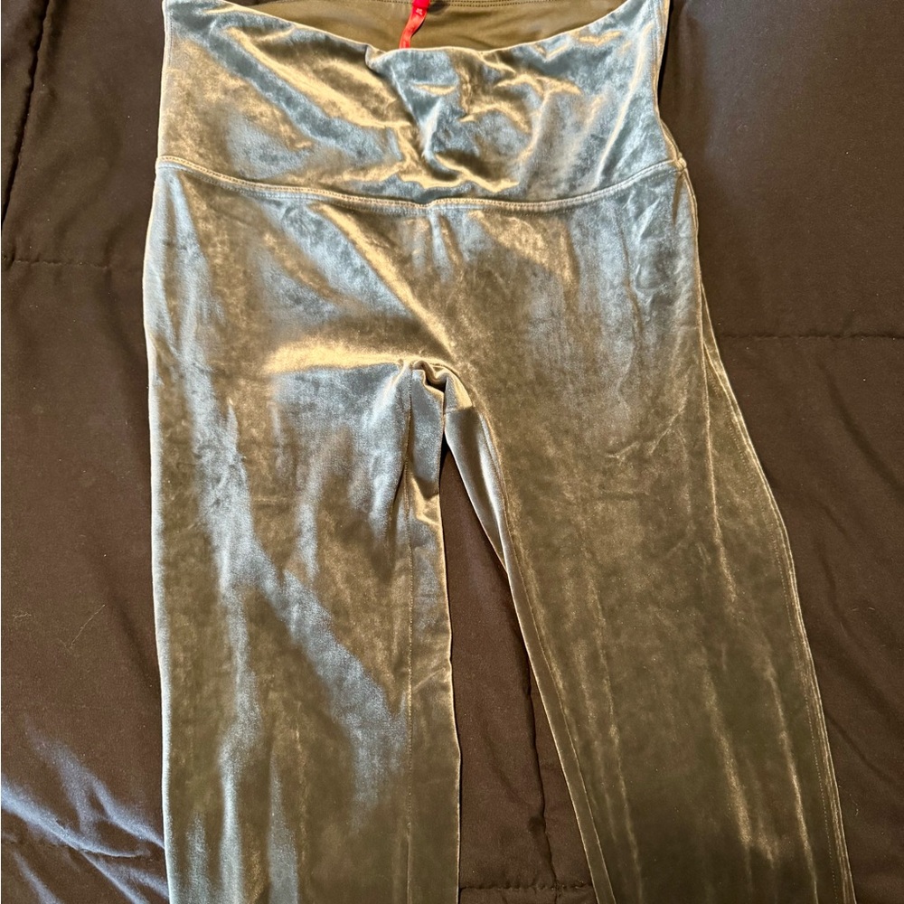 SPANX Olive Green Velvet leggings